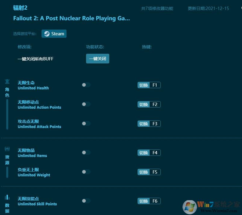 辐射2七项修改器 v2022最新版本下载(辐射2修改器绿色正式版)