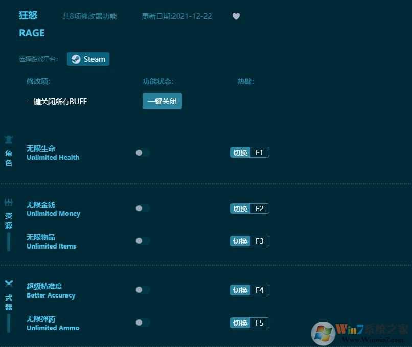狂怒八项修改器 v2.43下载(狂怒修改器简体中文版)