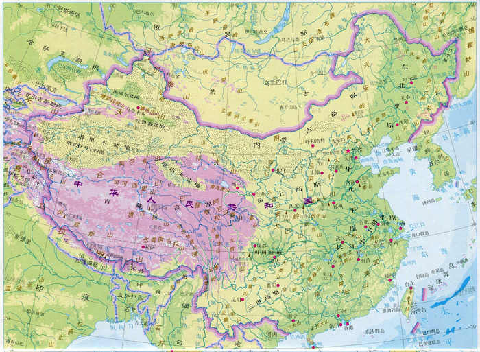中国地形地图【超清可放大版】下载(中国地形图高清版下载)