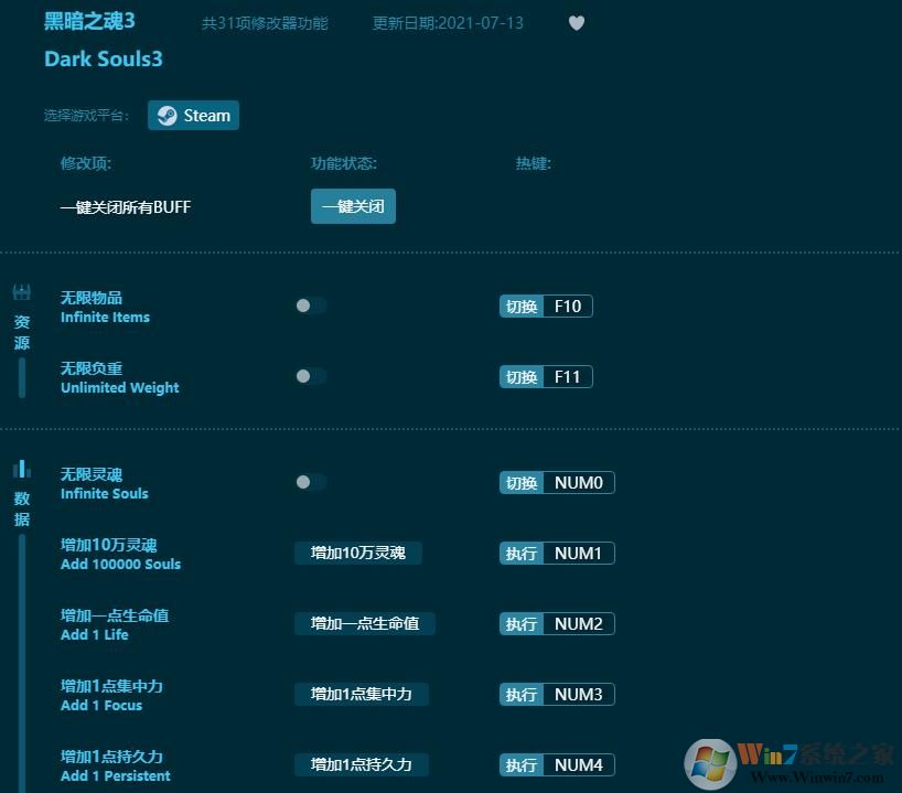 黑暗之魂3线上修改器(31项全功能) 免安装版下载(黑暗之魂3修改器下载风灵月影