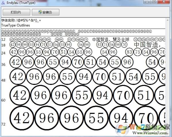 endylau.ttf字体(带圈数字字体)下载