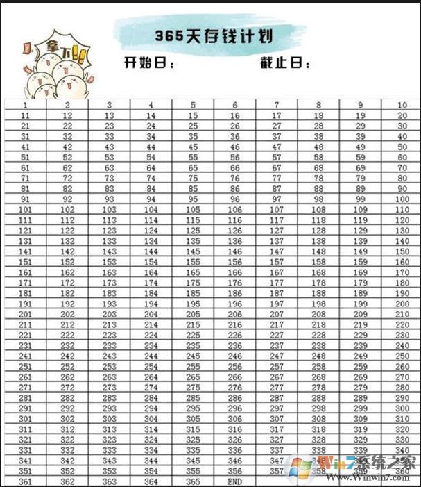 52周存钱计划表格模板下载(365天存钱计划表格下载)