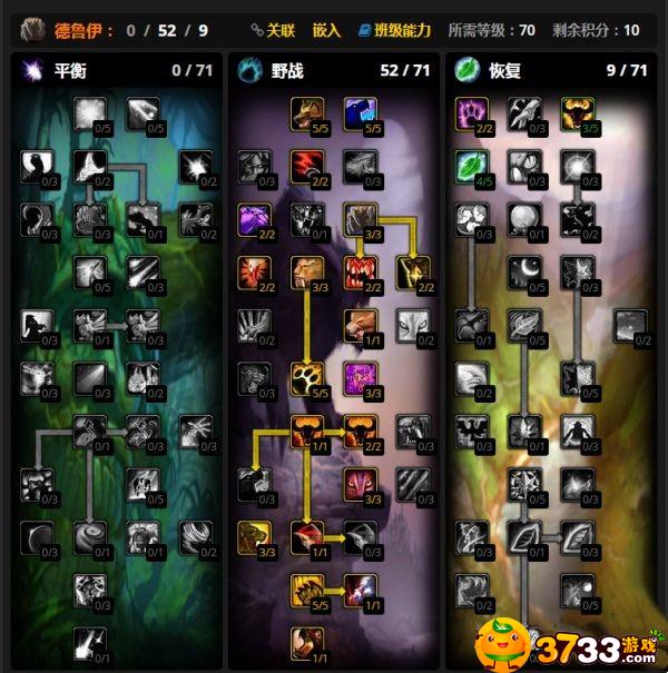 魔兽世界wlk野德练级天赋点什么?