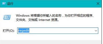 输入“regedit”