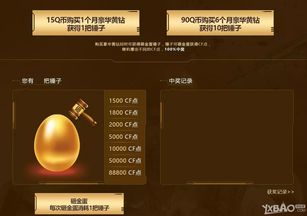 《CF》黄钻绝对不亏的抽奖2期，砸金蛋得CF点