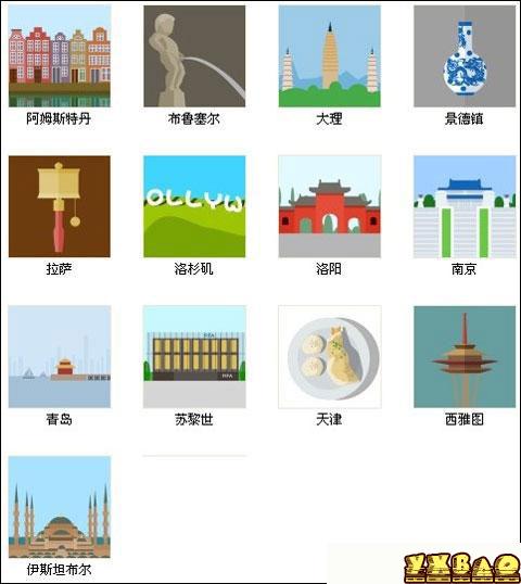 疯狂猜图1.4答案城市答案大全