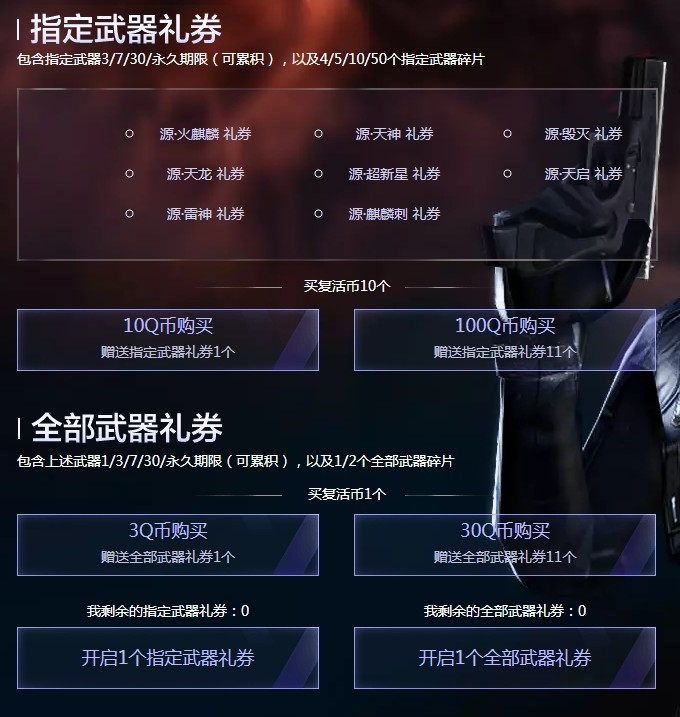 《CF》穿越火线碎片系统活动 兑换永久源系列武器