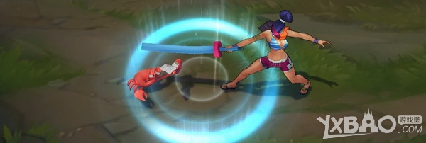 《LOL》泳池派对剑姬皮肤效果预览