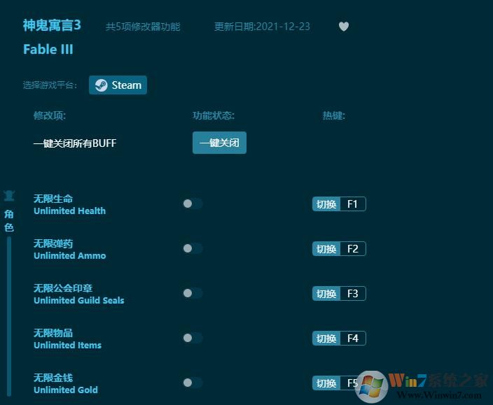 神鬼寓言3五项修改器(附使用说明) v1.1.13下载(神鬼寓言3修改器绿色可用版)