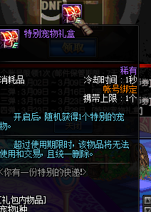 《DNF》特别宠物礼盒