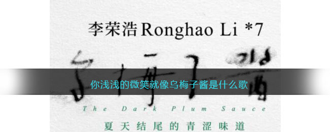 抖音你浅浅的微笑就像乌梅子酱是什么歌(李荣浩乌梅子酱歌曲歌词完整版)