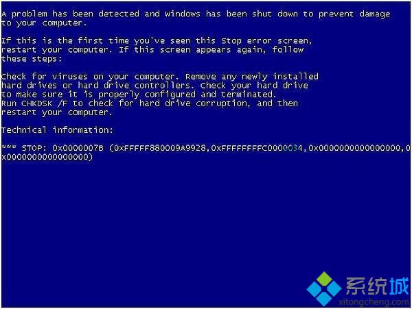 笔记本xp系统出现P0x0000007b蓝屏问题怎么办