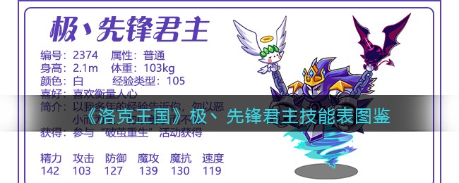 洛克王国极丶先锋君主技能表图鉴(极先锋君主怎么样/厉害吗)