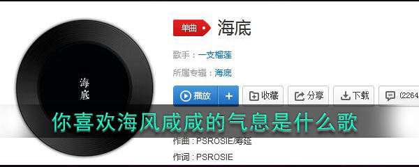 你喜欢海风咸咸的气息 踩着湿湿的沙砾是什么歌