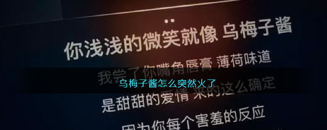 乌梅子酱怎么突然火了(乌梅子酱歌曲大火原因分析)