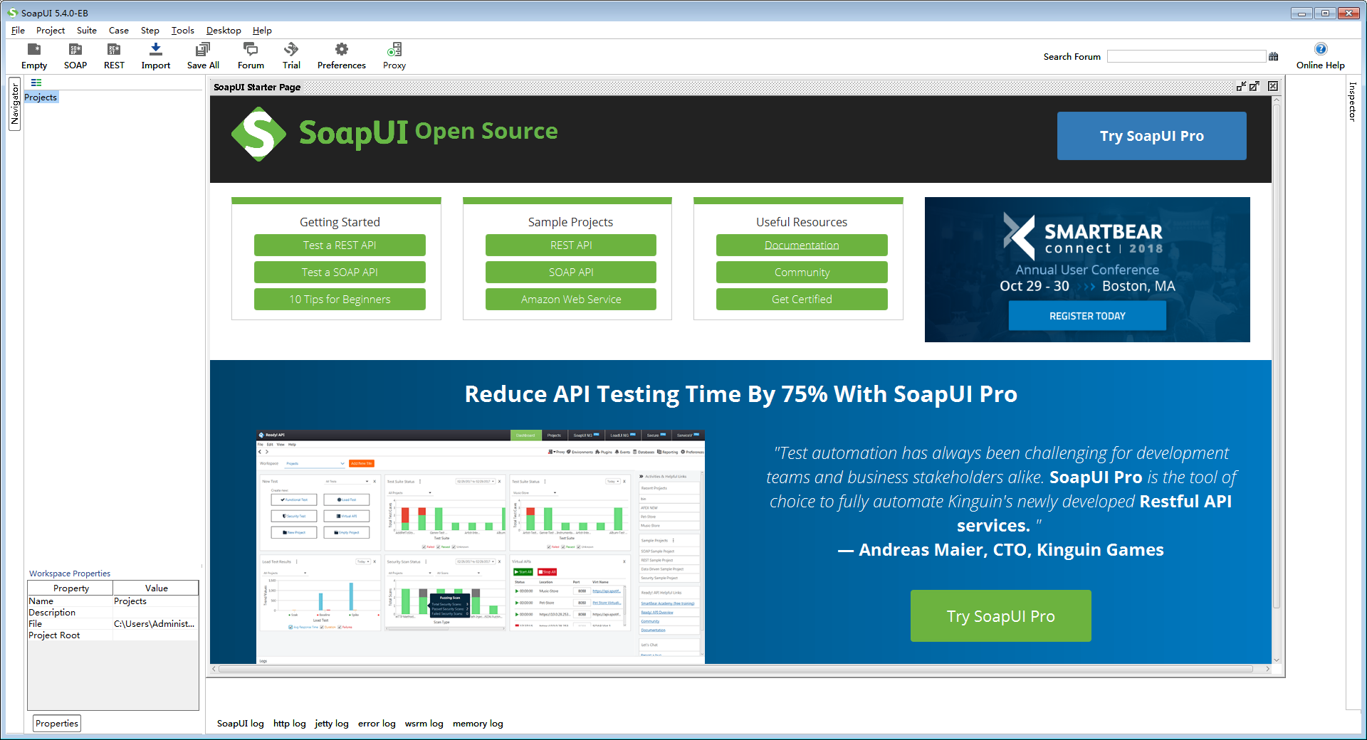 SoapUI x64(测试工具) v5.4.0绿色破解版下载(SoapUI下载)