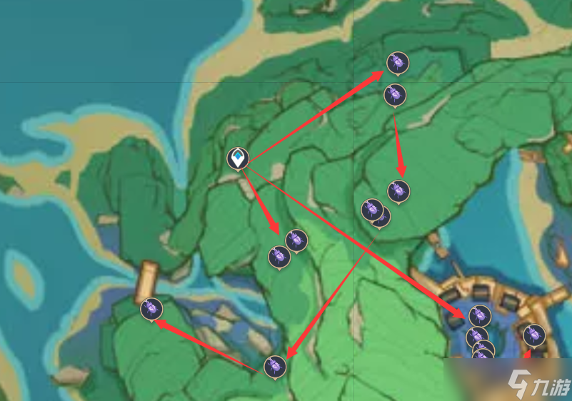 原神最全鬼兜虫采集路线