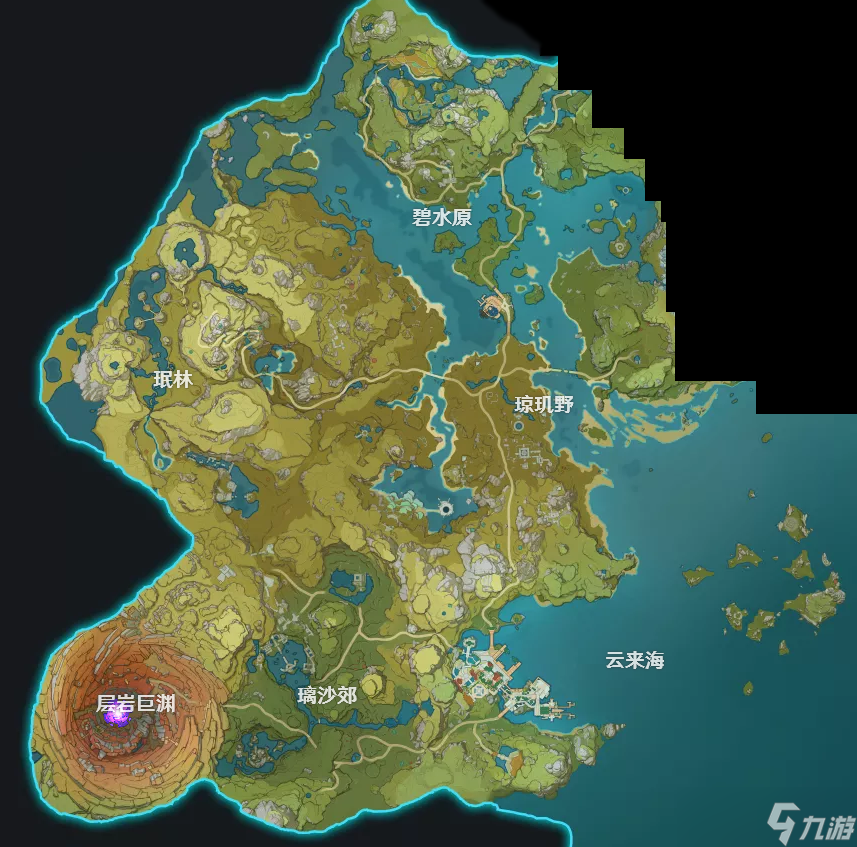 《原神》地图全貌七国分享