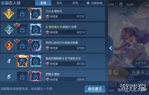 王者荣耀恋人榜有什么用?(2022恋人榜作用介绍)