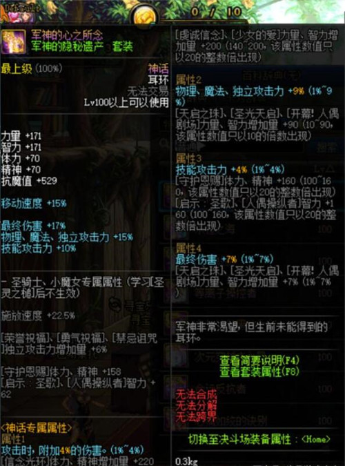 DNF神话装备最新排名(100级什么神话装备最强)