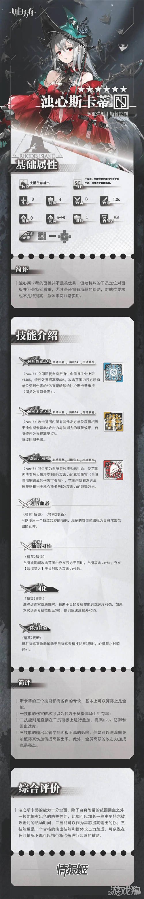明日方舟浊心斯卡蒂值得培养吗(浊心斯卡蒂测评)
