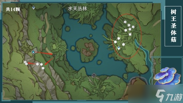 《原神》树王圣体菇采集路线