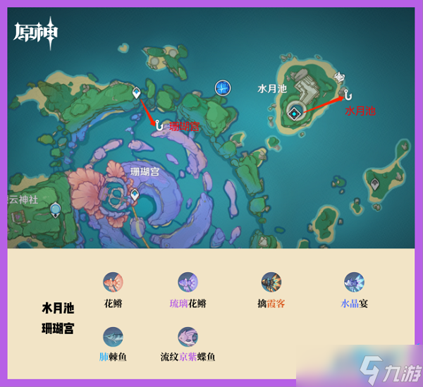原神稻妻钓鱼点位置分布介绍