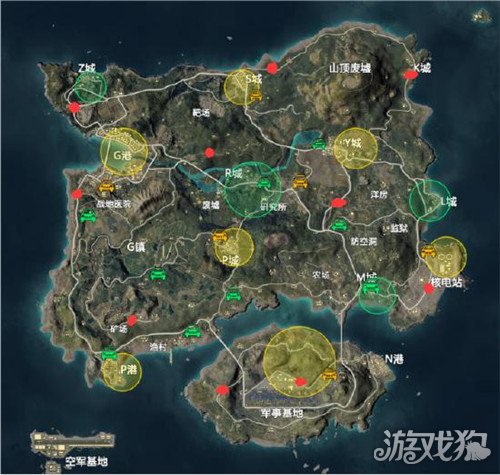 和平精英飞机刷新点地图(海岛滑翔机刷新点)