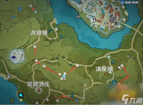 原神蒲公英在哪采集-蒲公英采集路线图