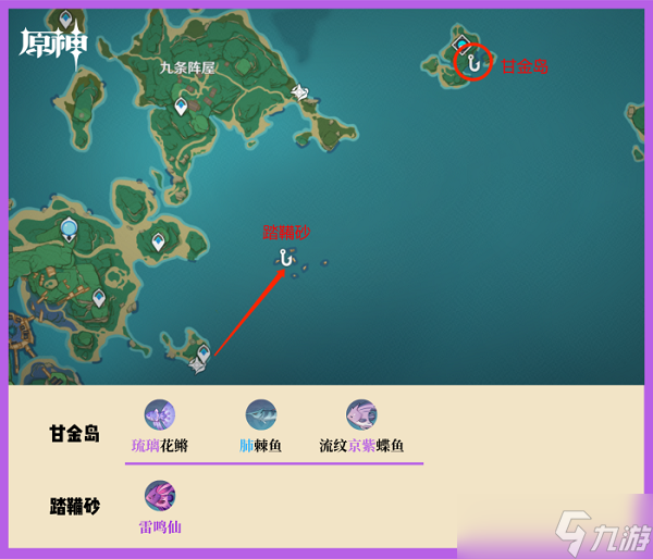 原神稻妻钓鱼点位置分布介绍