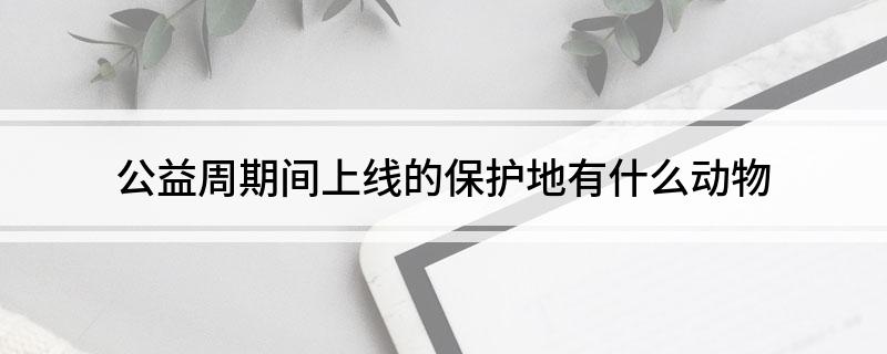 公益周期间上线的保护地有什么动物?