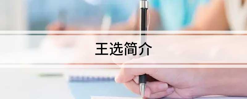 王选简介