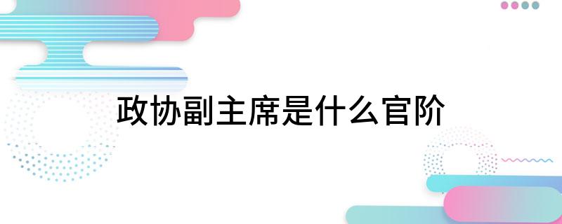 政协副主席是什么官阶?