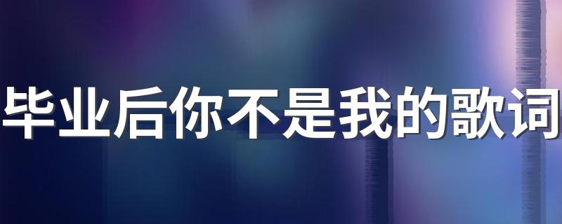 毕业后你不是我的整首歌词_毕业后你不是我的歌词