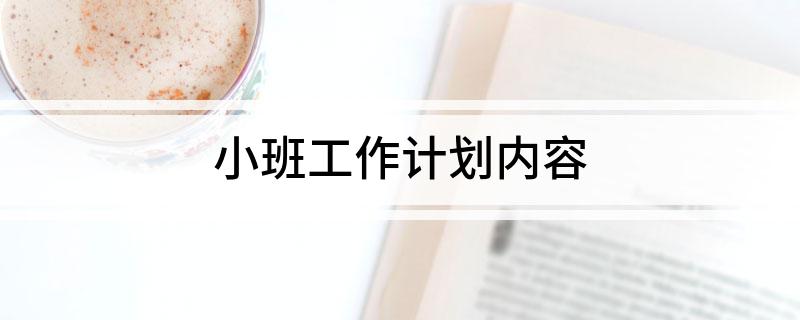 小班工作计划内容