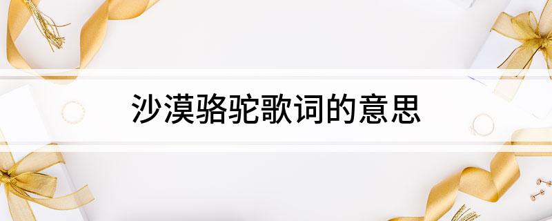 沙漠骆驼歌词的意思