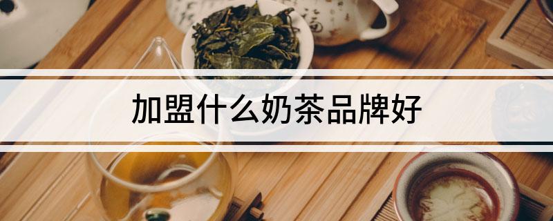 加盟什么奶茶品牌好?