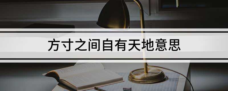 方寸之间自有天地意思