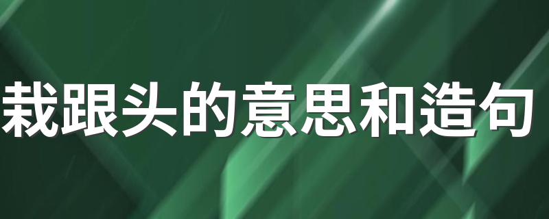 怎么理解栽跟头的意思和造句?栽跟头的意思和造句?