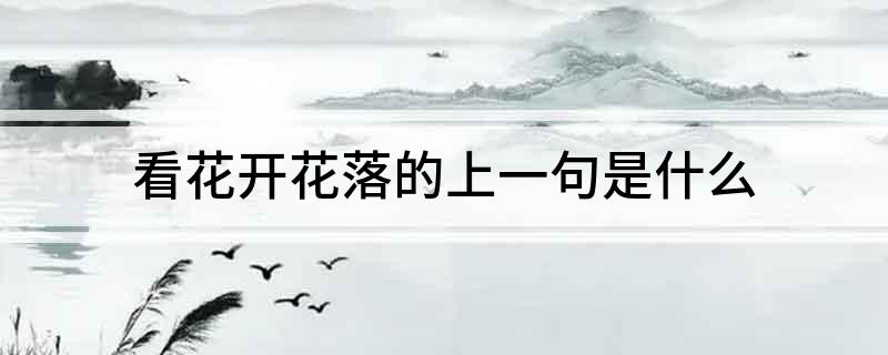 看花开花落的上一句是什么?