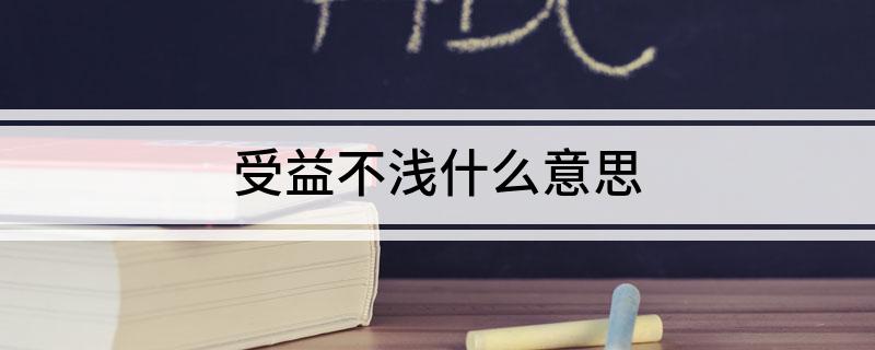 受益不浅什么意思?