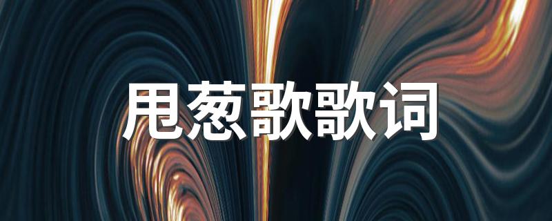 甩葱歌歌词是什么_甩葱歌歌词