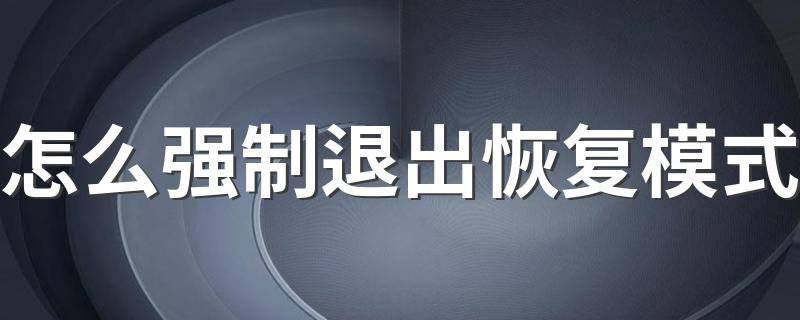 强制退出恢复模式2个方法_怎么强制退出恢复模式?