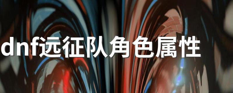dnf远征队角色属性介绍_dnf远征队角色属性