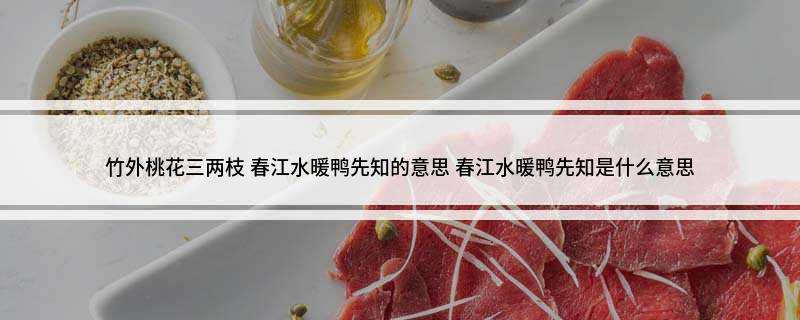 竹外桃花三两枝(春江水暖鸭先知的意思 春江水暖鸭先知是什么意思)?