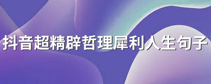 抖音超精辟句子合集_抖音超精辟哲理犀利人生句子