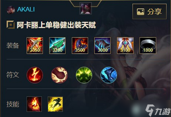 英雄联盟手游离群之刺 阿卡丽出装天赋攻略