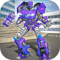 城市英雄机甲救援图