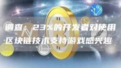 调查:23%的开发者对使用区块链技术支持游戏感兴趣