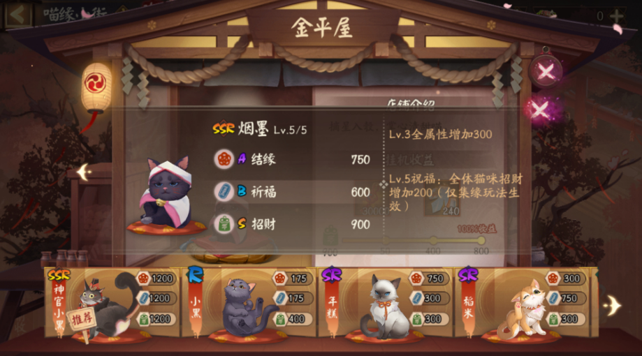 阴阳师喵缘小街怎么选择猫咪